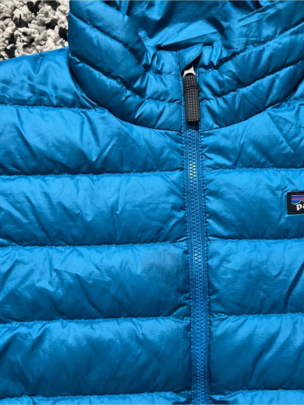 Patagonia Boys Down Sweater Jacket Blue Puffer 68245 Full Zip Size 7-8Y - Picture 9 of 16